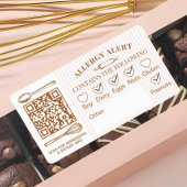 Étiquette Chic Bakery Logo Allergy Alert Baked Goods QR Code