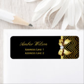 Étiquette Chic Black Gold Chevrons (En situation)