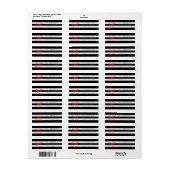 Étiquette Chic Black & White Stripes Gold Home Sweet Home (Feuille entière)