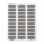 Étiquette Chic Black White Stripes Halloween Adresse de reto (Feuille entière)