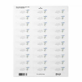 Étiquette Chic Blanc Floral Bleu Hudrangea Adresse de retour (Feuille entière)