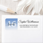 Étiquette Chic Blue Ombre Sweet 16 Anniversaire Retour (En situation)