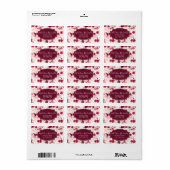 Étiquette Chic Bourgogne & Aquarelle rose pâle Floral (Feuille entière)