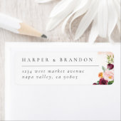 Étiquette Chic Bourgogne Blush rose Mariage botanique (En situation)