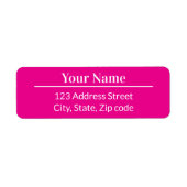 Étiquette Chic Bright Hot Pink Magenta Nom Adresse postale (Devant)