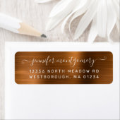 Étiquette Chic Brown Brushed Metal Return Address Label (En situation)