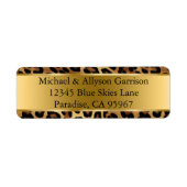 Étiquette Chic Brown Leopard Mariage (Devant)