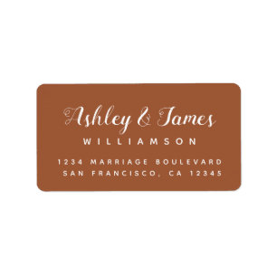 Étiquette Chic Calligraphie Noms TerraCotta Adresse de retou