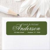 Étiquette Chic Calligraphie Script Olive Green Adresse de re (En situation)