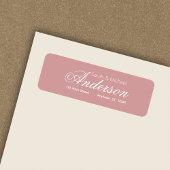 Étiquette Chic Calligraphique Script Dusty Rose Adresse de r