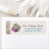 Étiquette Chic Campagnard Floral Cottage Retour Adresse (En situation)