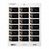 Étiquette Chic Champagne and Clocks New Year Return Address (Feuille entière)