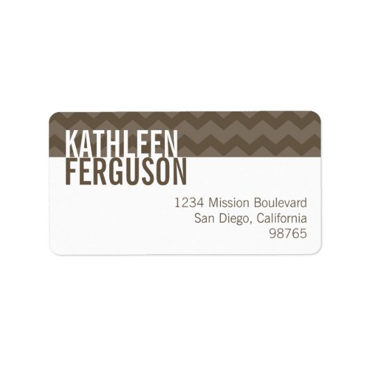 Étiquette Chic chevron motif gris adresse de retour personna (Devant)