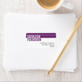 Étiquette Chic chevron motif violet adresse de retour person (En situation)