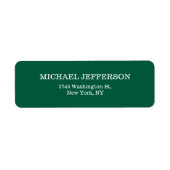 Étiquette Chic Chic Chic Chasseur Vert Couleur Personnalisée (Devant)