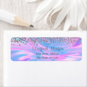 Étiquette Chic Diamants Argent Holographique (En situation)