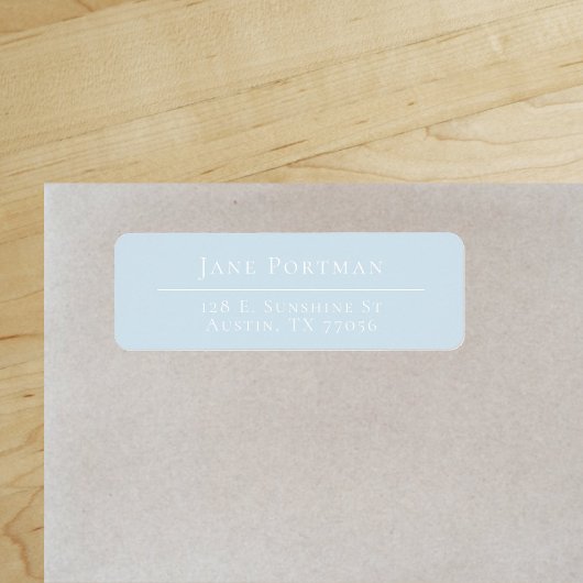 Étiquette Chic Elegance Light Blue Adresse de retour