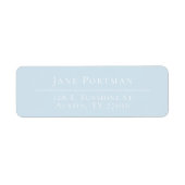 Étiquette Chic Elegance Light Blue Adresse de retour (Devant)