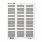 Étiquette Chic Élégance | Moderne | Gris | Adresse de Retour (Feuille entière)