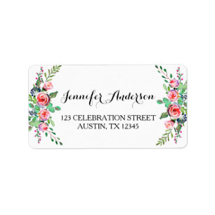 Étiquette Chic Elegant Floral Rose Wedding RSVP