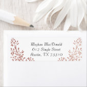 Étiquette Chic et élégant Rose Gold Floral Adresse de retour (En situation)