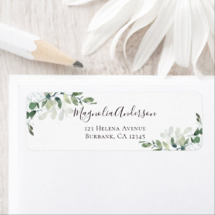 Étiquette Chic Eucalyptus Mariage Adresse de retour