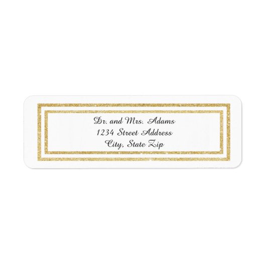 Étiquette Chic Faux Gold Parties scintillant Trim - Étiquett (Devant)