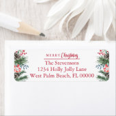 Étiquette Chic Festive Holly Berries Joyeux Noël Retour (En situation)
