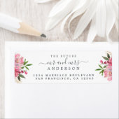 Étiquette Chic Floral Future M. Mme Mariage Retour Adresse (En situation)