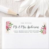 Étiquette Chic Floral Future M. Mme Mariage Retour Adresse (En situation)