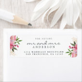 Étiquette Chic Floral Future M. Mme Mariage Retour Adresse (En situation)
