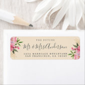 Étiquette Chic Floral Future M. Mme Mariage Retour Adresse (En situation)