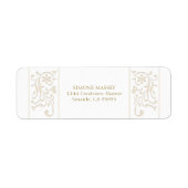 Étiquette Chic Formal Ecru Scrollwork Border Wedding (Devant)