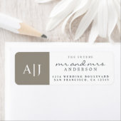 Étiquette Chic Future M. Mme Monogram Mariage Retour Adresse (En situation)