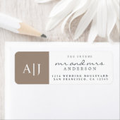 Étiquette Chic Future M. Mme Monogram Mariage Retour Adresse (En situation)