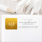 Étiquette Chic Future M. Mme Monogram Mariage Retour Adresse (En situation)