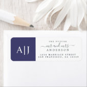 Étiquette Chic Future M. Mme Monogram Mariage Retour Adresse (En situation)