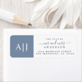 Étiquette Chic Future M. Mme Monogram Mariage Retour Adresse (En situation)
