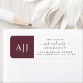 Étiquette Chic Future M. Mme Monogram Mariage Retour Adresse (En situation)