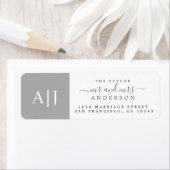 Étiquette Chic Future M. Mme Monogram Mariage Retour Adresse (En situation)