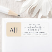 Étiquette Chic Future M. Mme Monogram Mariage Retour Adresse (En situation)