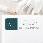 Étiquette Chic Future M. Mme Monogram Mariage Retour Adresse (En situation)