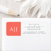 Étiquette Chic Future M. Mme Monogram Mariage Retour Adresse (En situation)