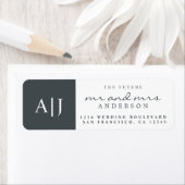 Étiquette Chic Future M. Mme Monogram Mariage Retour Adresse (En situation)