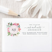 Étiquette Chic Future M. Mme Monogram Mariage Retour Adresse (En situation)