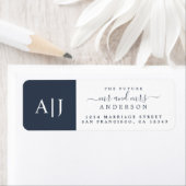 Étiquette Chic Future M. Mme Monogram Mariage Retour Adresse (En situation)
