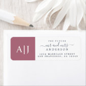 Étiquette Chic Future M. Mme Monogram Mariage Retour Adresse (En situation)