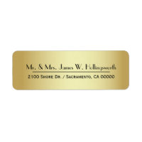 Chic Gold Tone Adresse de retour personnalisée