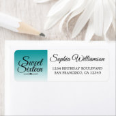 Étiquette Chic Green Ombre Sweet 16 Anniversaire Adresse de (En situation)