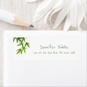 Étiquette Chic Hand Script Aquarelle Bambou Feuilles Adresse (En situation)